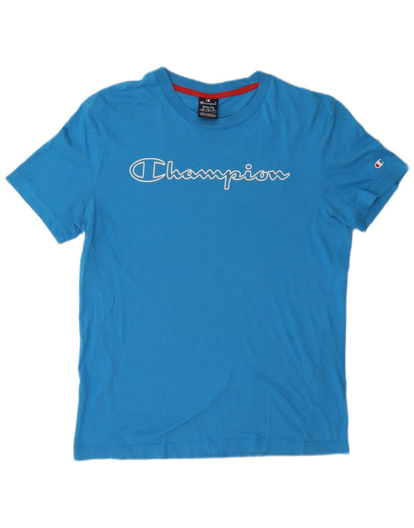 Champion Camiseta Gráfica Para Hombre Top Algodón Azul Medio