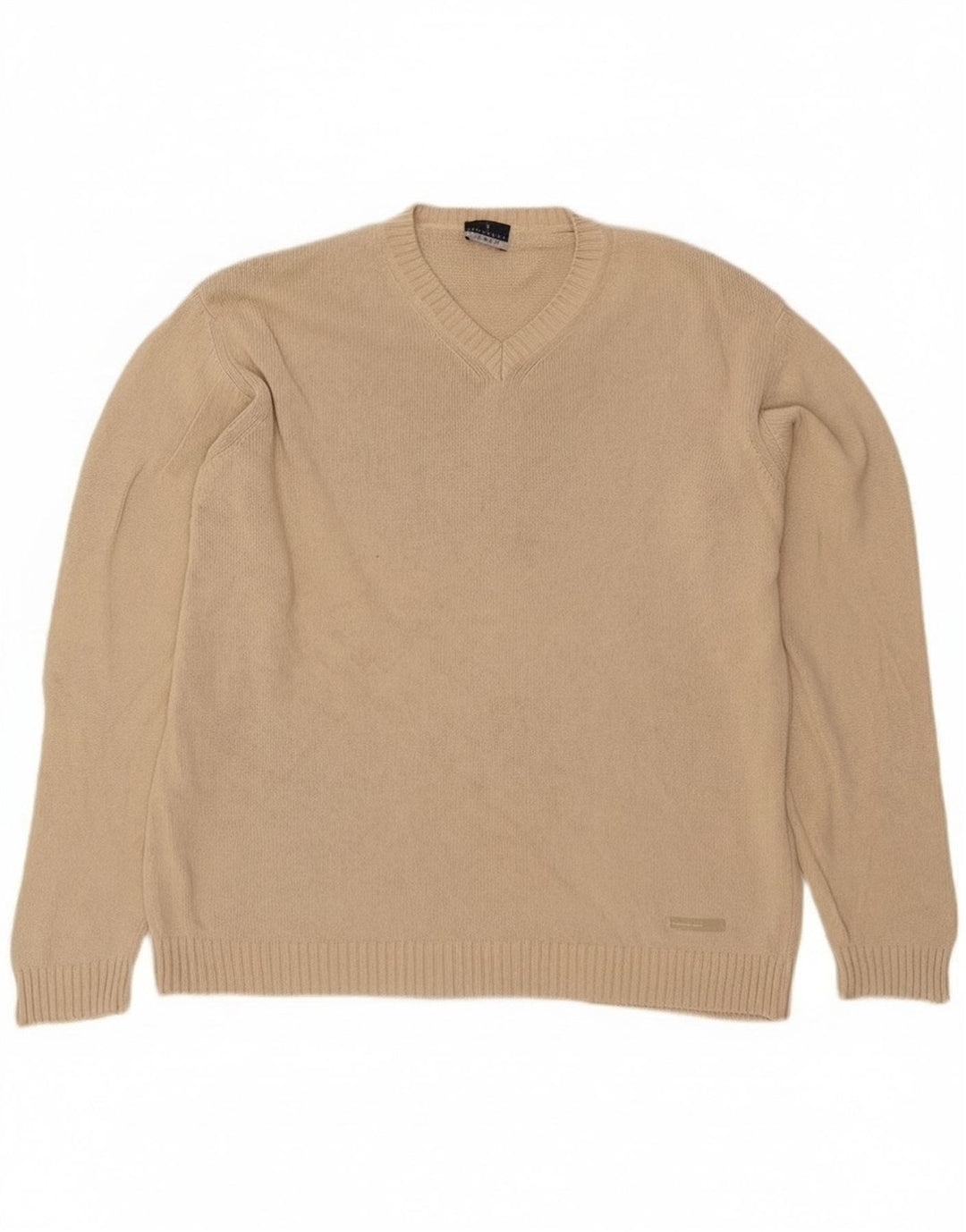 Trussardi Jersey Con Cuello De Pico Para Hombre Large Beige Algodón