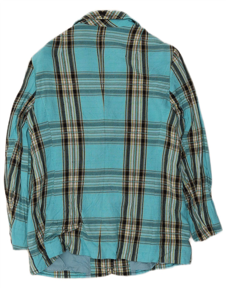 RALPH Womens 3 Button Blazer Jacket IT 42 Medium Blue Check Viscose