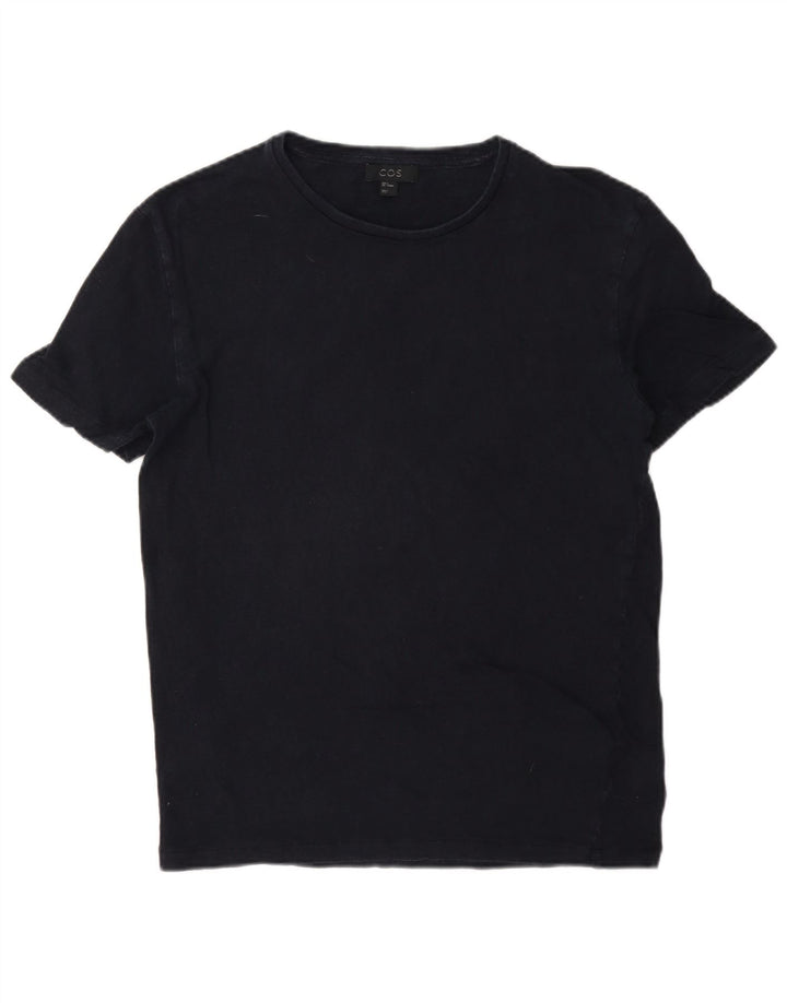 Cos Camiseta para hombre Top Small Navy Blue Linen