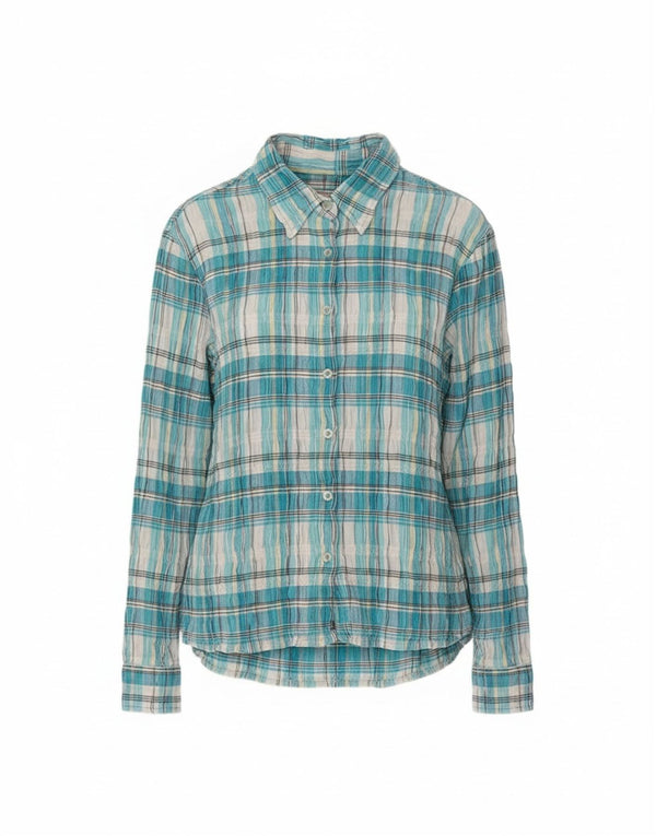 Marlboro Classics Camisa Mujer UK 40 XL Algodón A Cuadros Azul