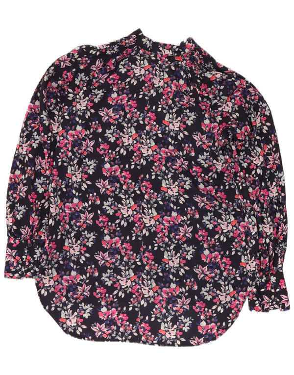 French Connection Blusa asimétrica para mujer Top UK 8 Small Azul marino floral