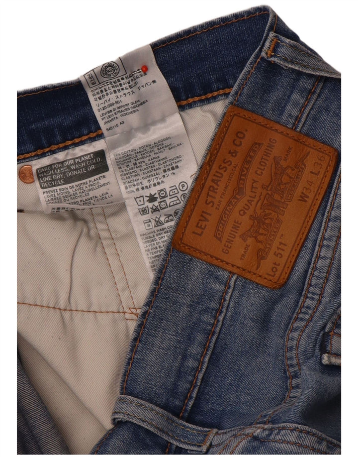 Vaqueros ajustados desgastados para hombre Levi's W34 L32 Algodón azul