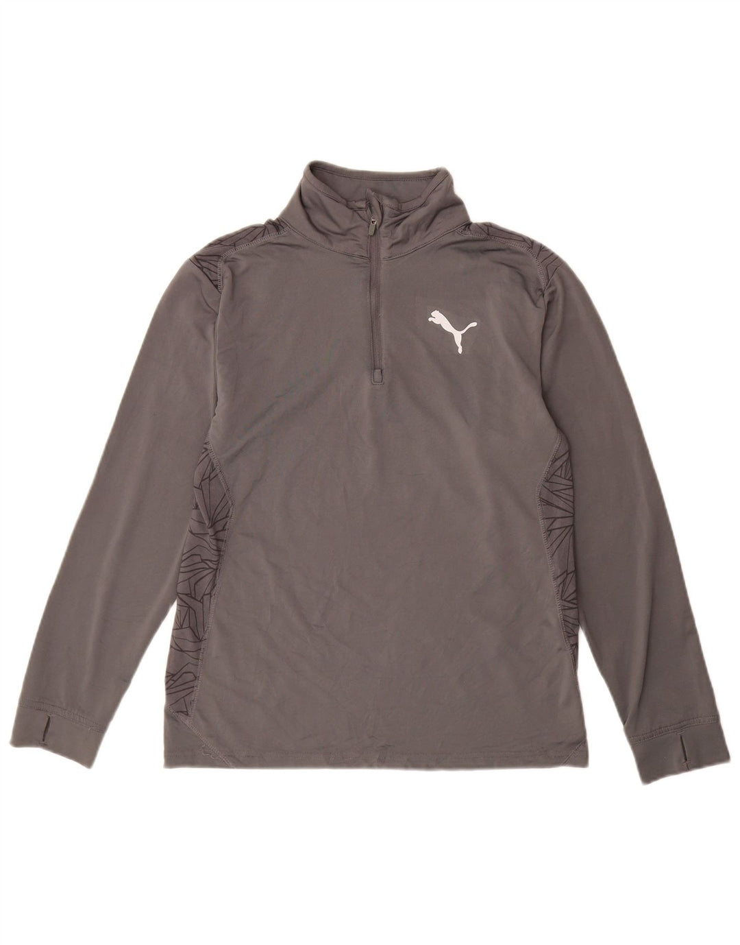 PUMA Chándal con cremallera y cuello para niños de 11 a 12 años, talla grande, gris