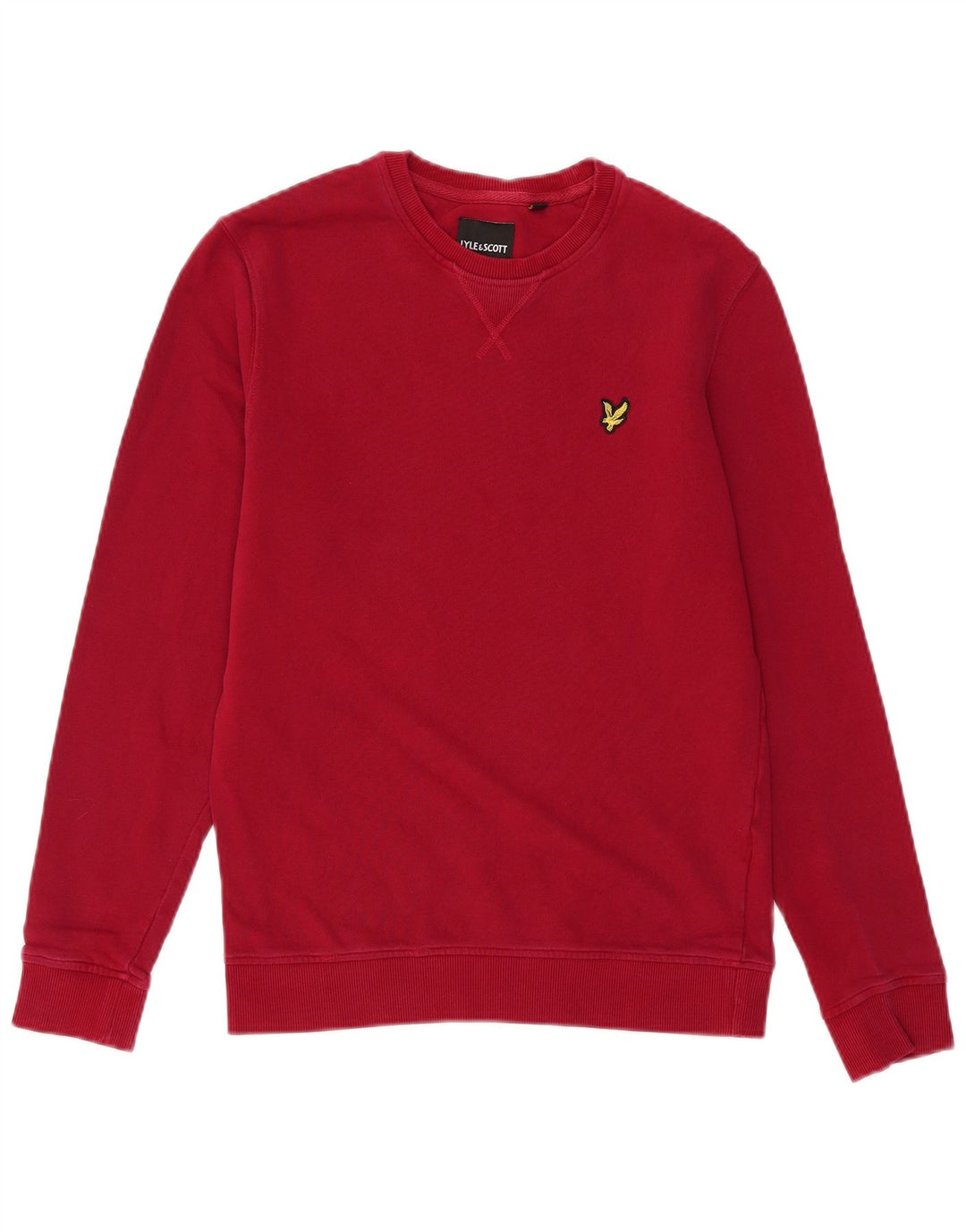 LYLE & SCOTT Sudadera tipo jersey para hombre pequeña de algodón rojo