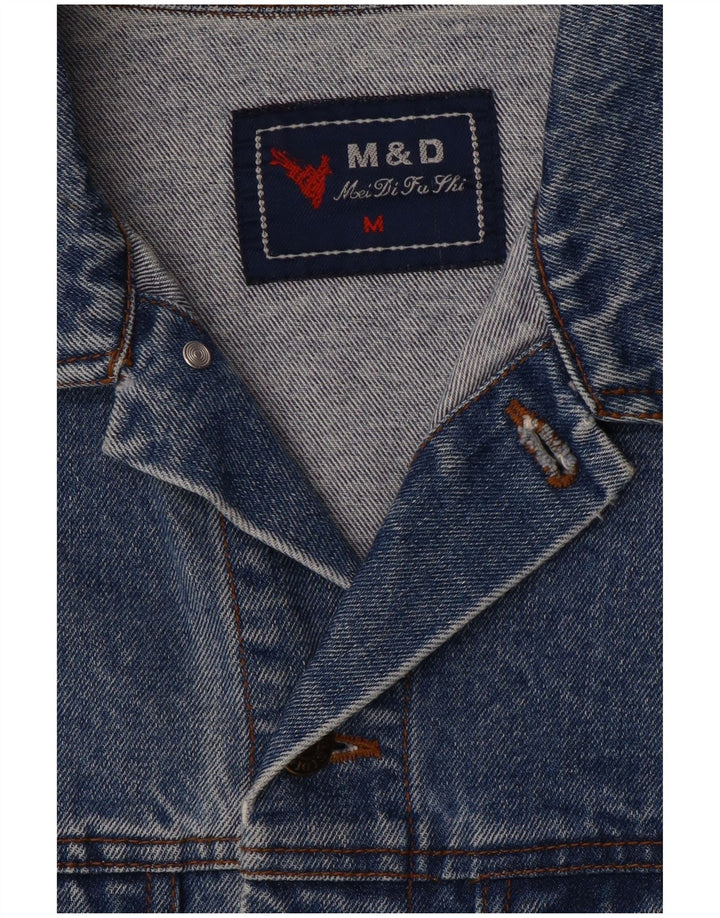 Vintage hombres chaqueta de mezclilla Reino Unido 38 azul medio