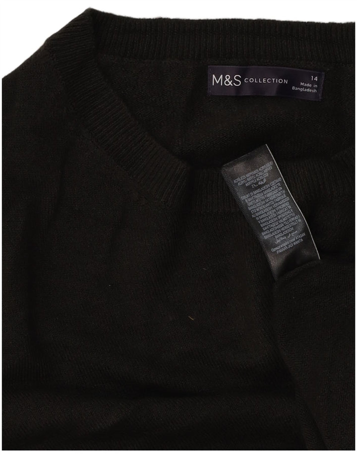 Marks & Spencer - Jersey de cuello redondo para mujer, talla 40, talla mediana, acrílico negro