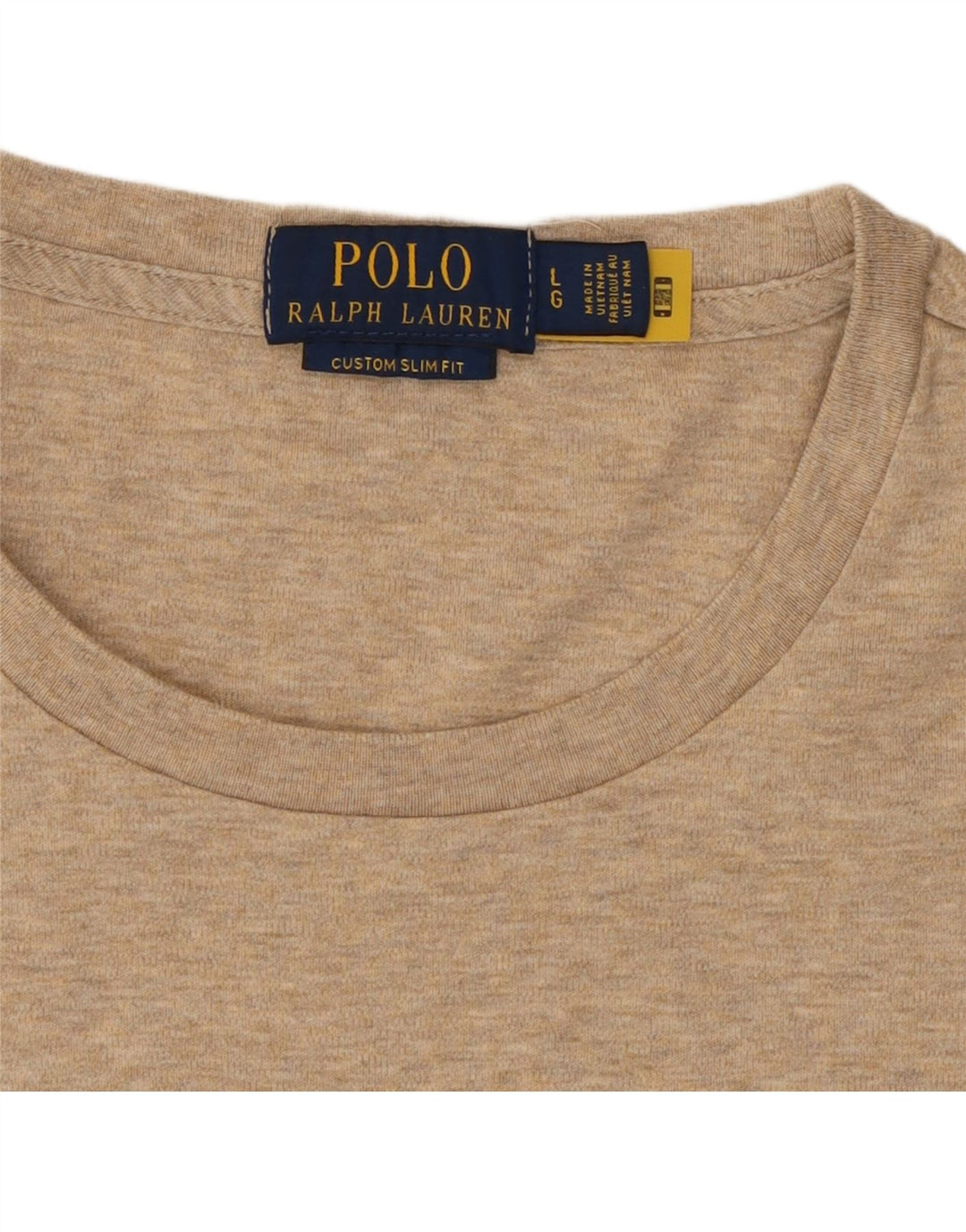 POLO RALPH LAUREN Camiseta ajustada personalizada para hombre Top grande beige