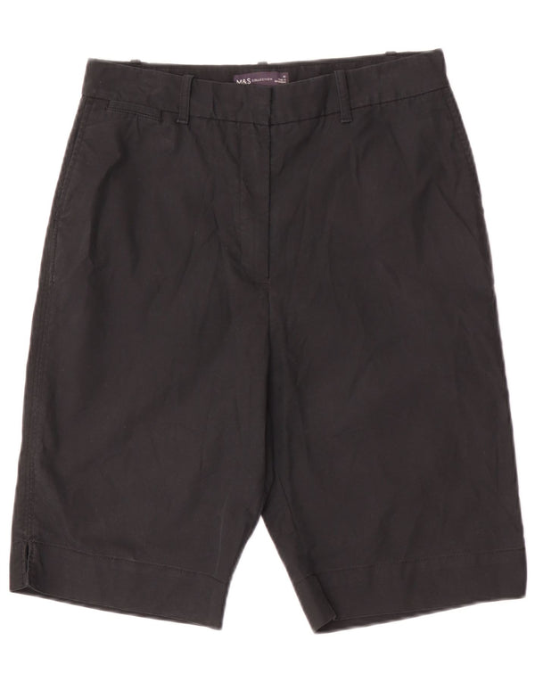 Marks & Spencer Pantalones cortos chinos para mujer UK 10 Small W30 Algodón negro