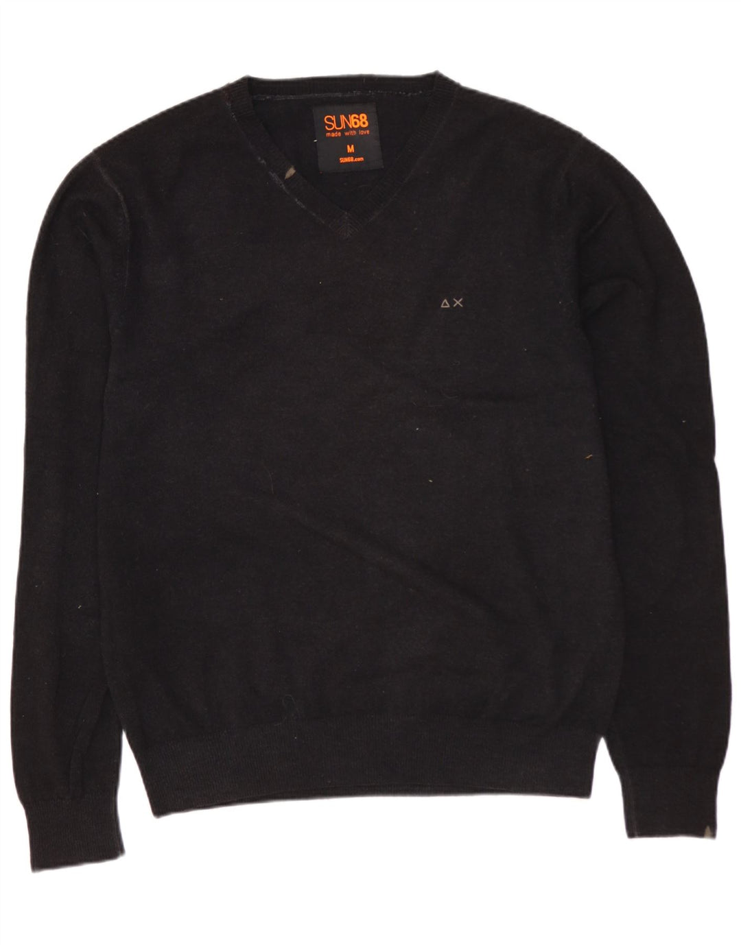 SUN68 Jersey con cuello en V para hombre de lana gris medio