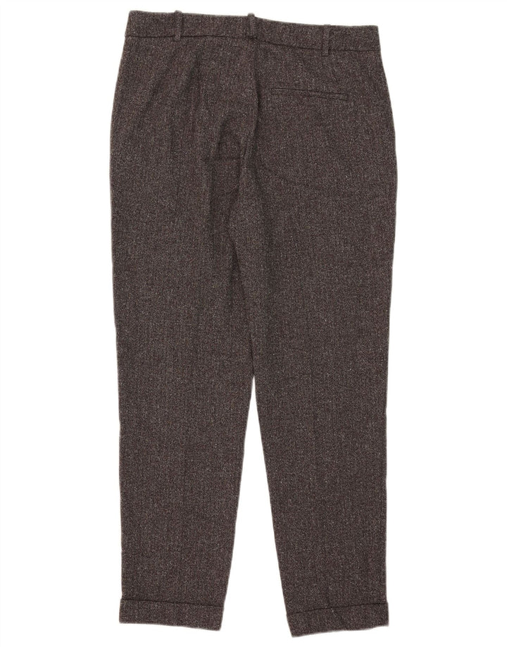 Zara Mujer Pantalón De Traje Slim Medium W28 L27 Marrón Moteado