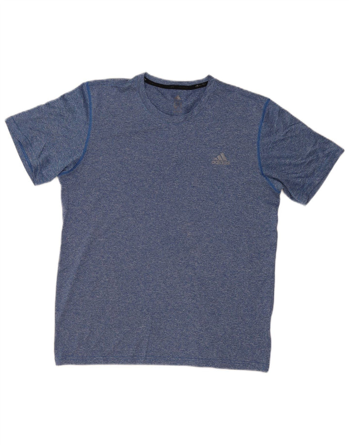ADIDAS Camiseta Climalite para hombre Top Poliéster moteado azul medio