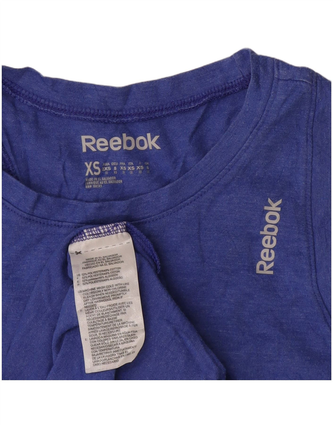 REEBOK Camiseta sin mangas para mujer UK 8 Small Azul Poliéster