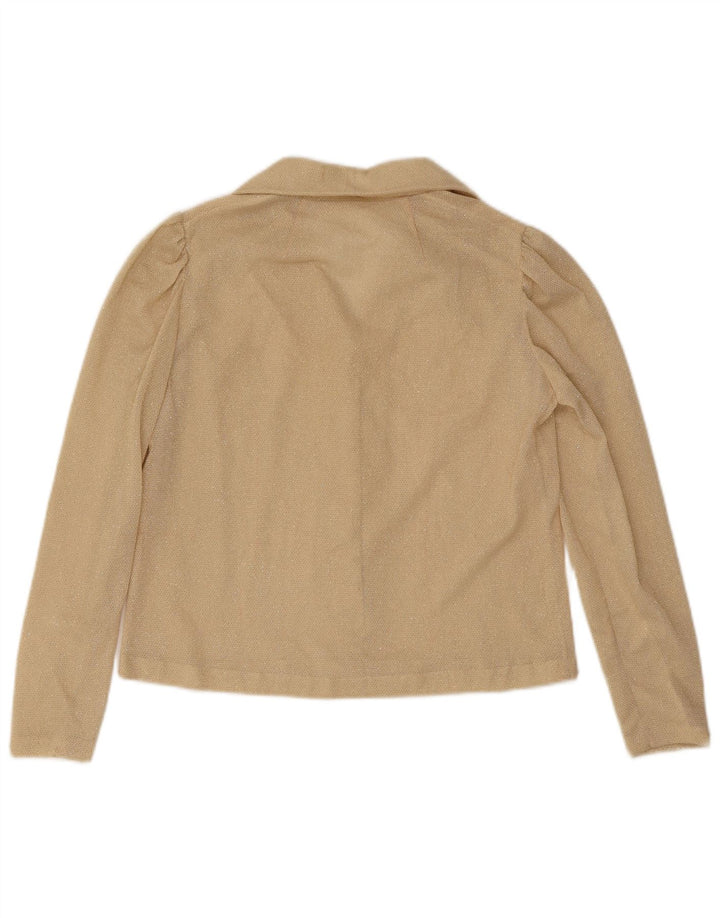 Vintage mujer camisa blusa Reino Unido 14 Medio Beige