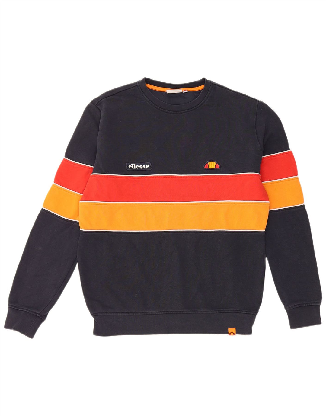 ELLESSE Hombre Sudadera Jumper Small Azul Marino Colorblock Poliéster