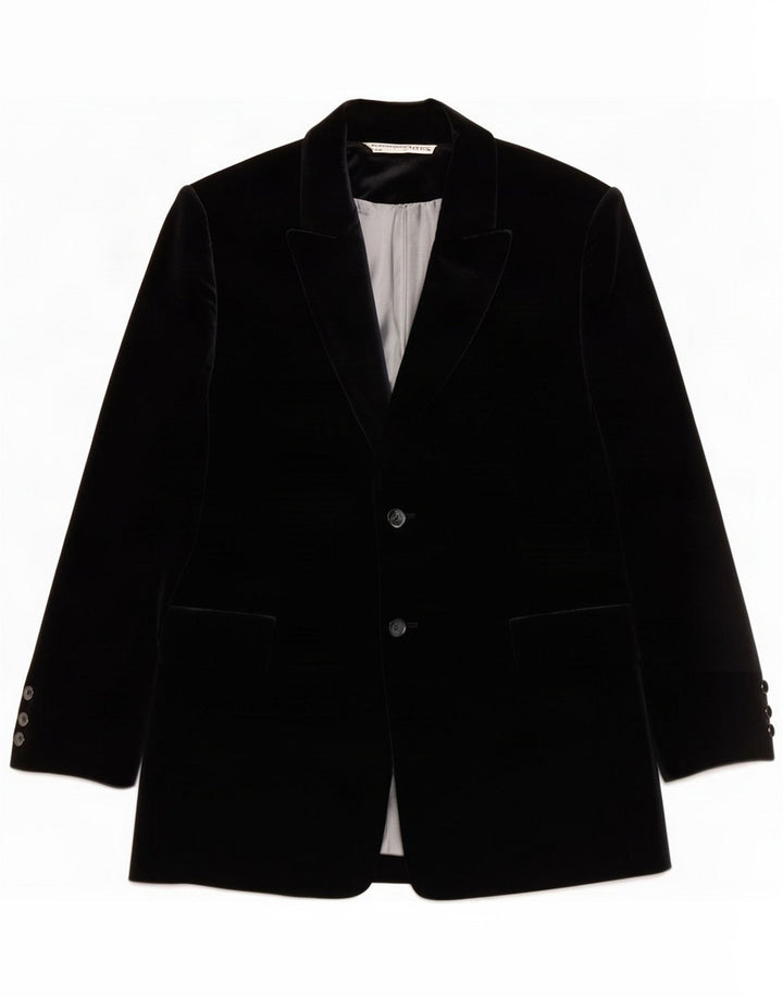 St. Chaqueta tipo blazer de terciopelo con 2 botones para mujer Bernard UK 46 Large Azul marino