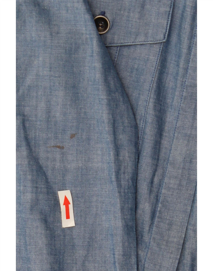 BLAUER Vestido camisero militar para mujer UK 10 Small Blue Cotton