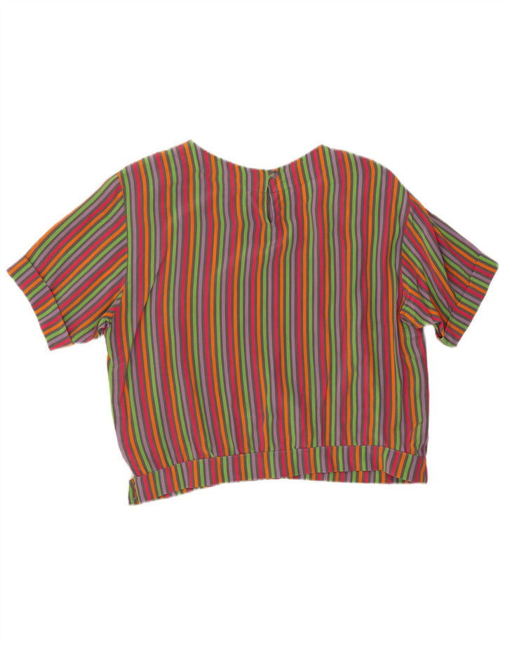 Marina Rinaldi Blusa corta para mujer Talla superior 21 Mediana Rayas multicolores