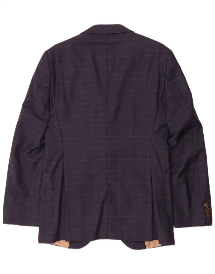 Tommy Hilfiger Chaqueta tipo blazer a medida para hombre IT 46 Small Navy Blue Check