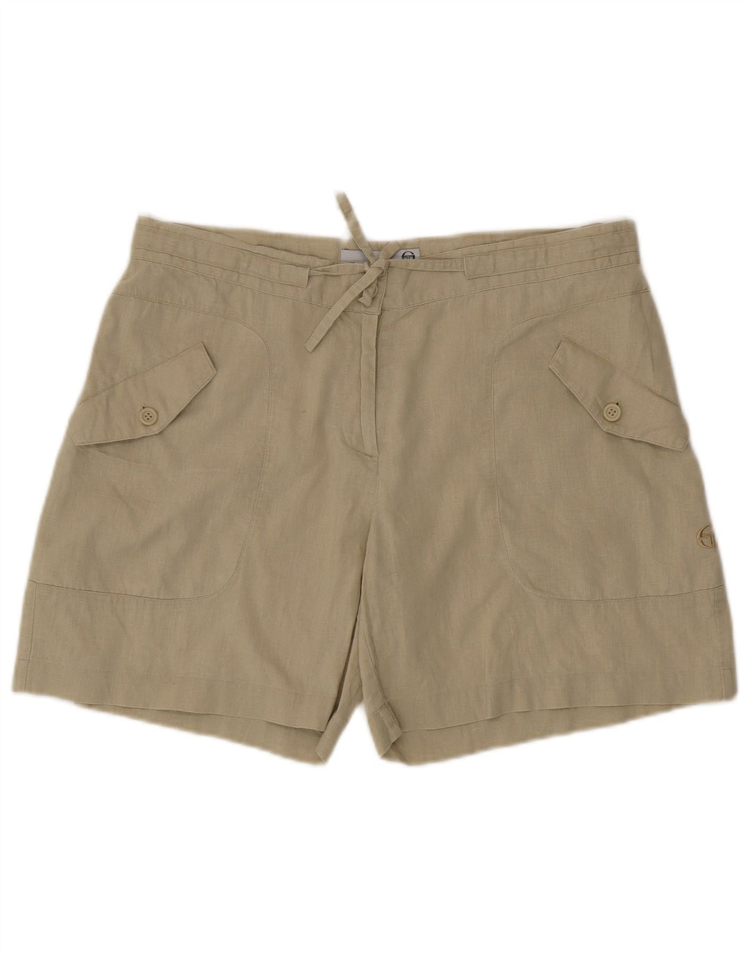 Sergio Tacchini Pantalones cortos cargo para mujer IT 46 Large W34 Lino verde