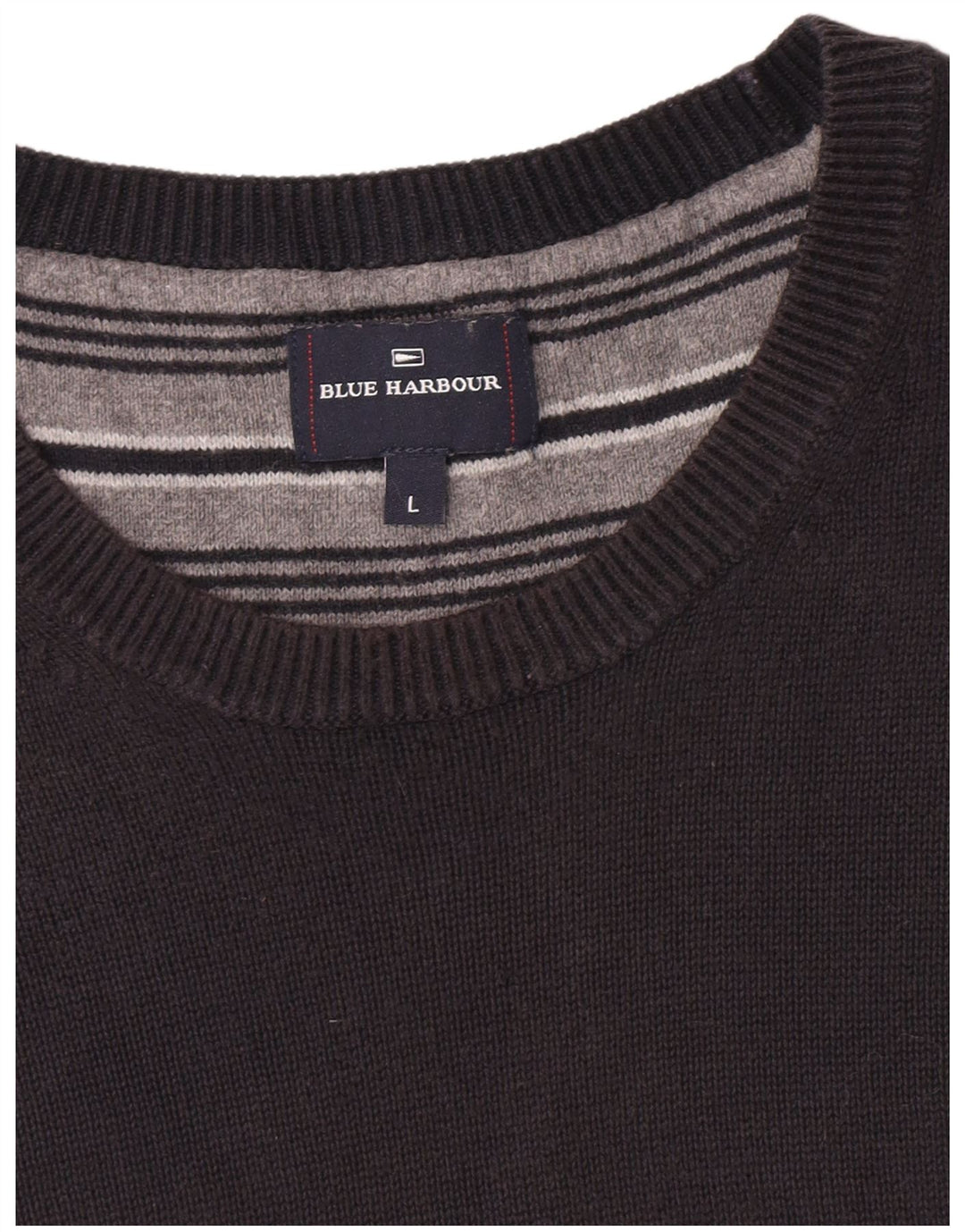 Marks & Spencer Jersey de cuello redondo azul Harbor para hombre, talla grande, azul marino