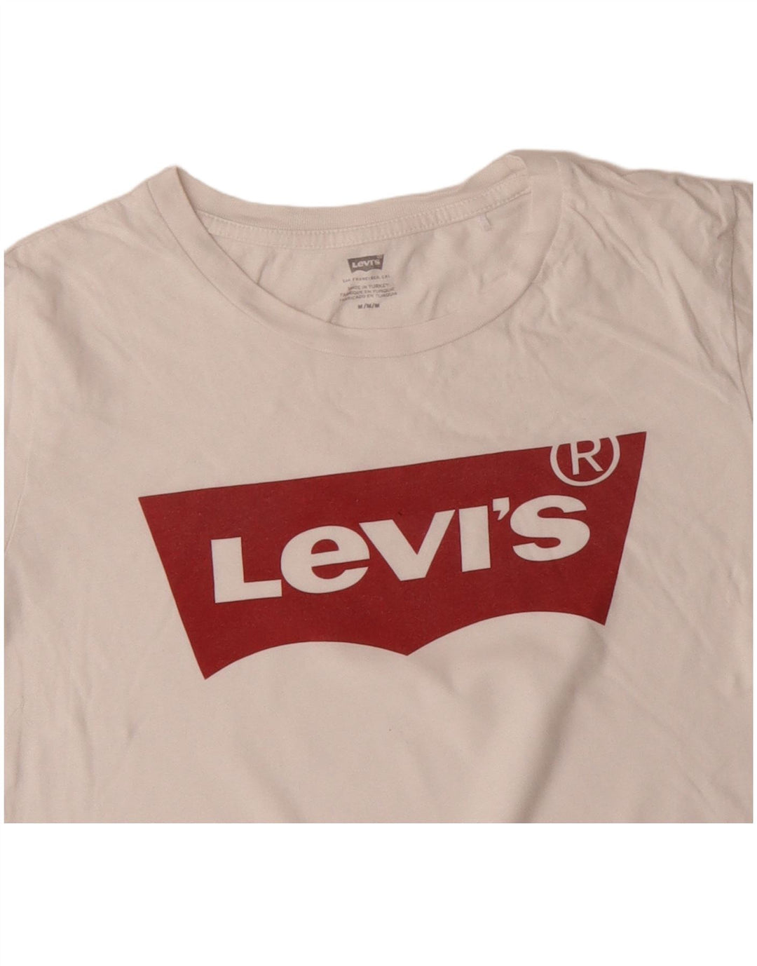 LEVI'S Camiseta gráfica para mujer Top UK 44 Algodón blanco mediano