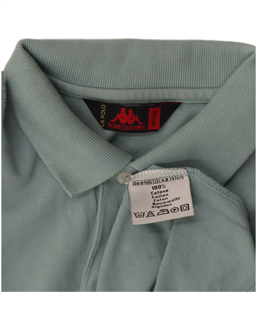 Polo Kappa Hombre Algodón Azul Medio