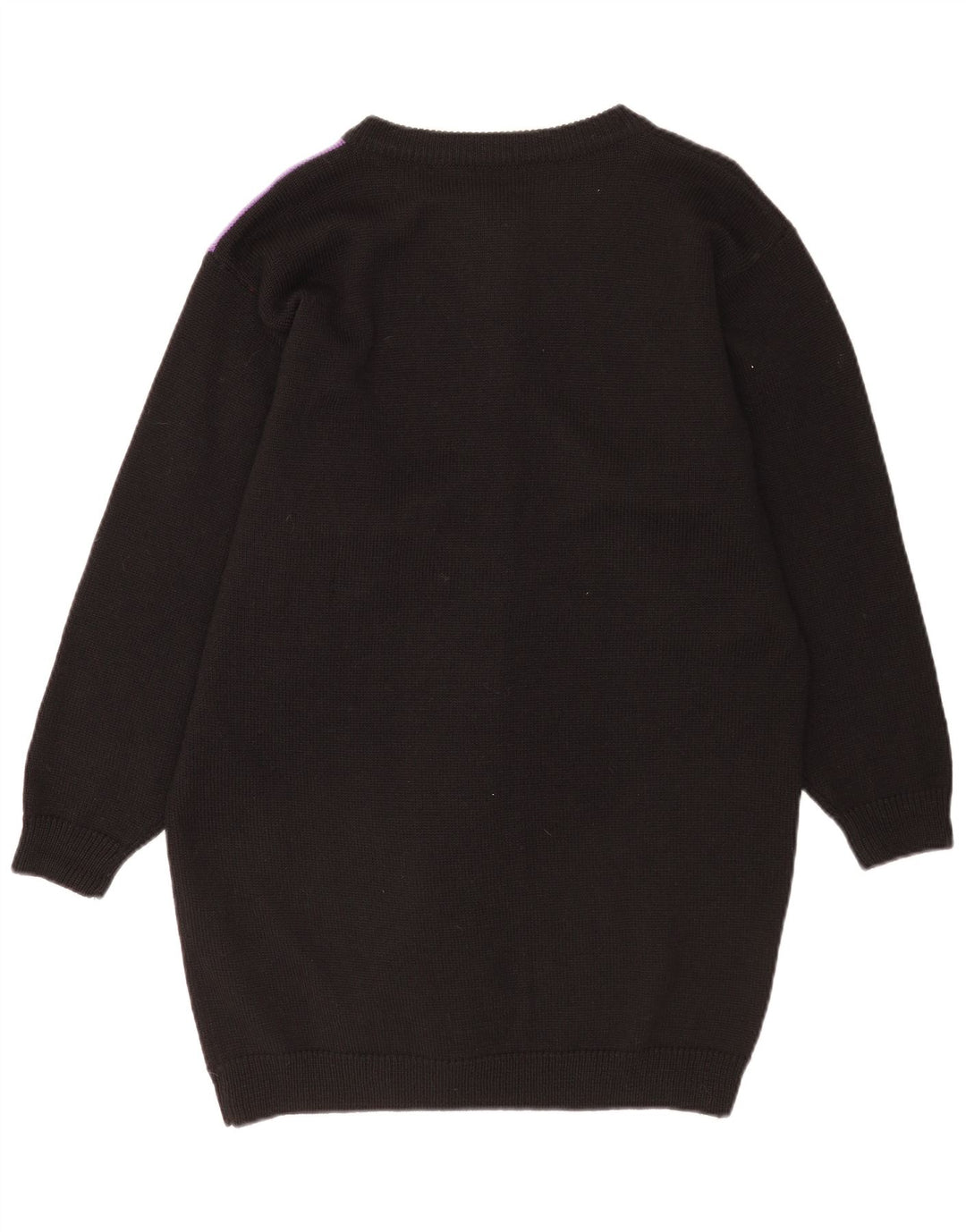 Vintage mujer longline cardigan suéter EU 40 medio negro colorblock