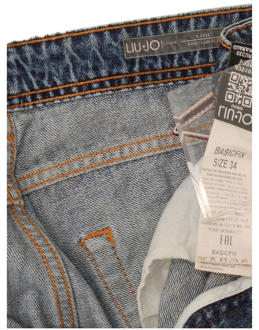 Vaqueros ajustados regulares desgastados para hombre Liu Jo W34 L32 Algodón azul