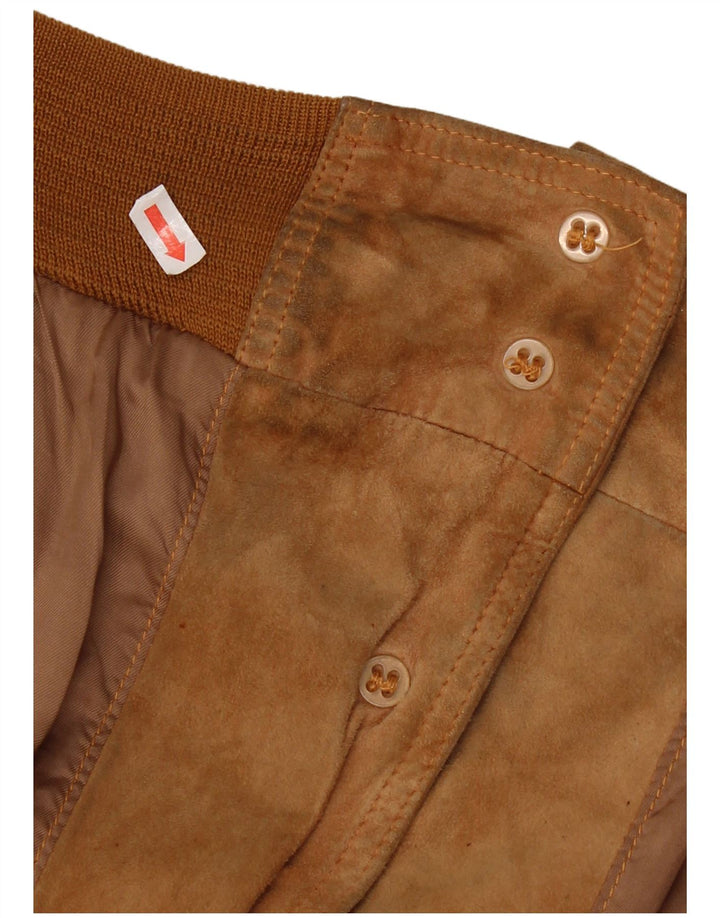 Vintage hombres ante bomber chaqueta Reino Unido 42 XL marrón