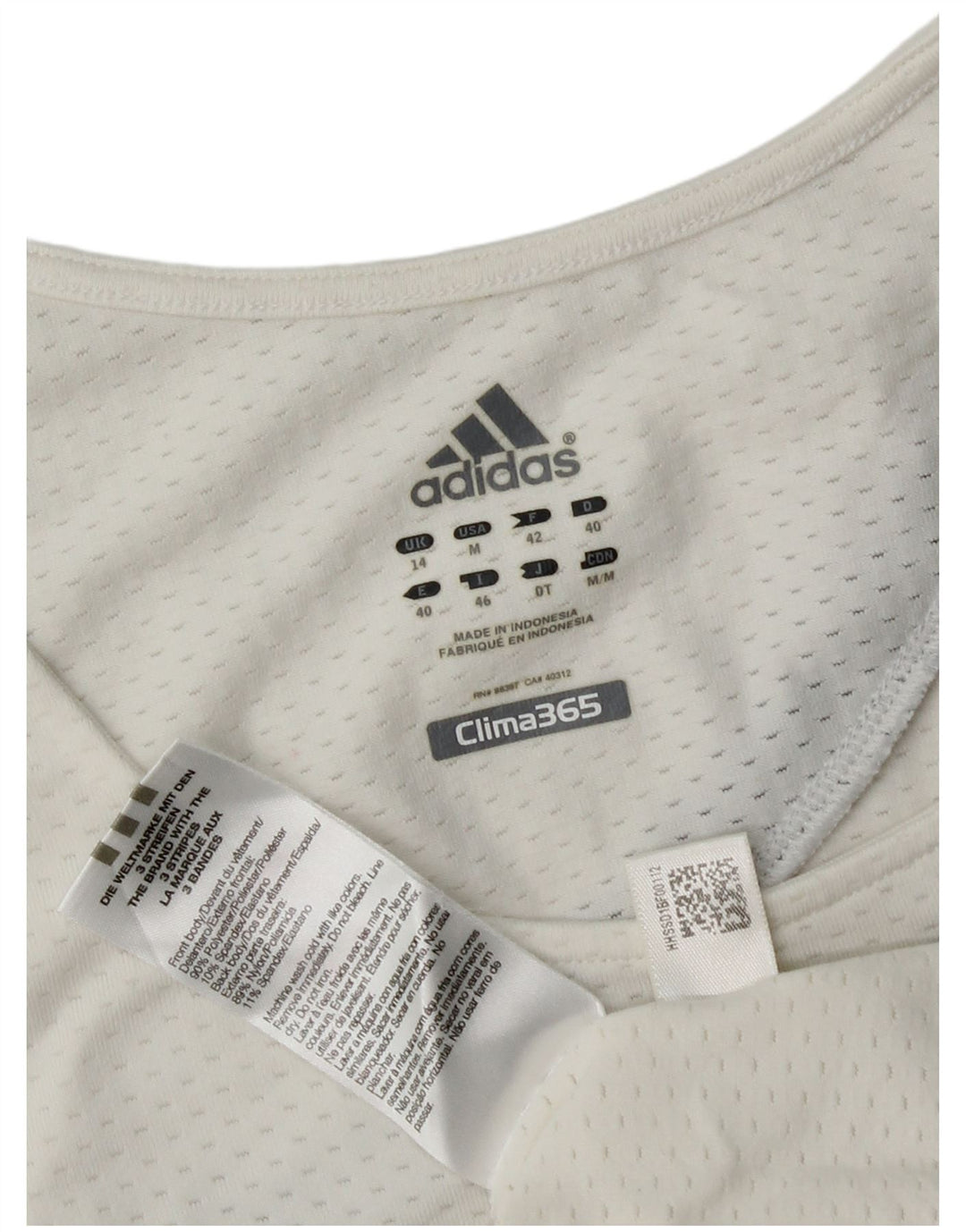 Adidas Mujer Climacool Chaleco Top UK 14 Medio Blanco Poliéster