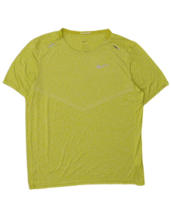Camiseta Nike Running Hombre Top Verde Medio Poliéster Deportes