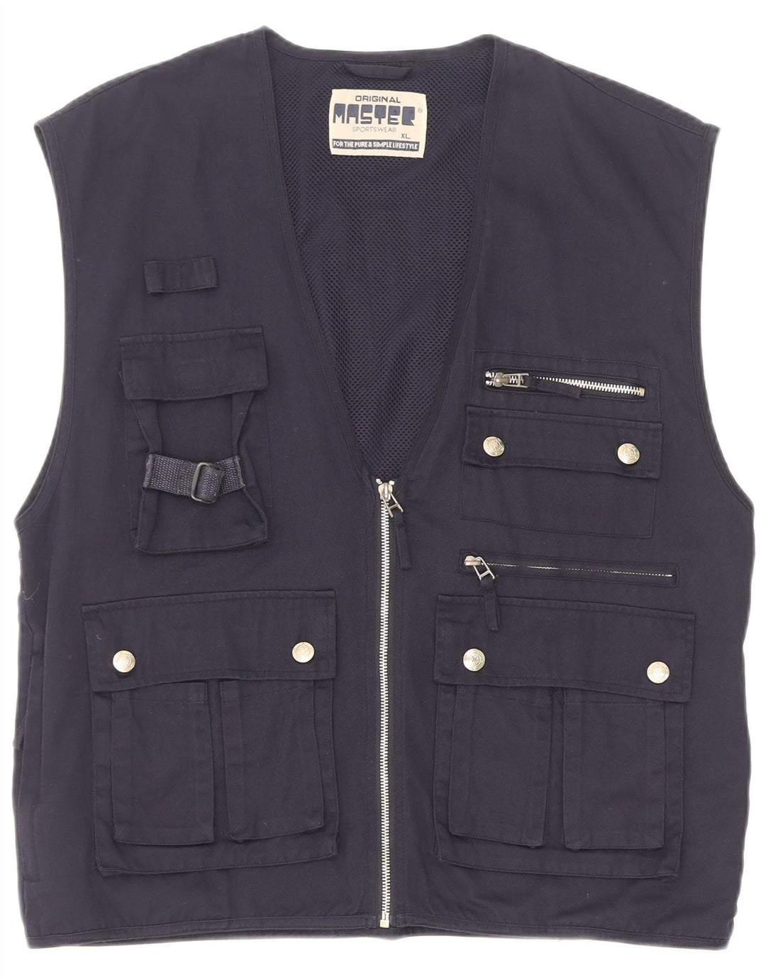 Master Mens Utility Gilet UK 42 XL Poliéster azul marino