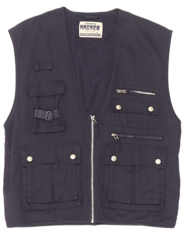 Master Mens Utility Gilet UK 42 XL Poliéster azul marino