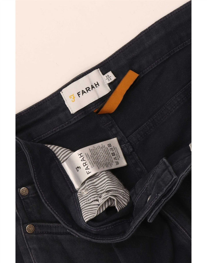 Farah Mens Slim Jeans W36 L32 Algodón Azul Marino