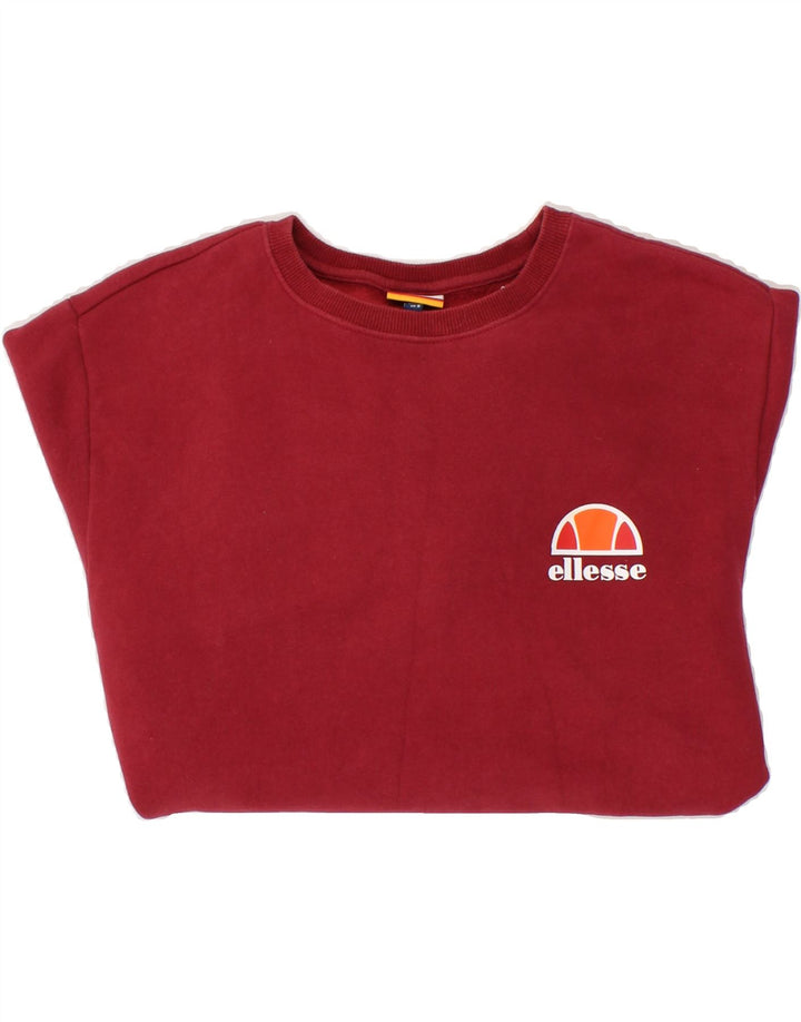 ELLESSE Mens Sweatshirt Jumper Small Red Cotton Vintage Ellesse and Second-Hand Ellesse from Messina Hembry 