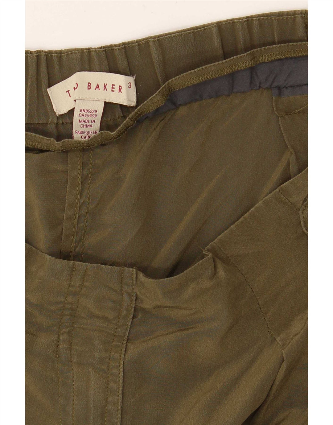 Ted Baker Pantalones cargo de cintura alta para mujer talla 3 mediano W34 L28 caqui