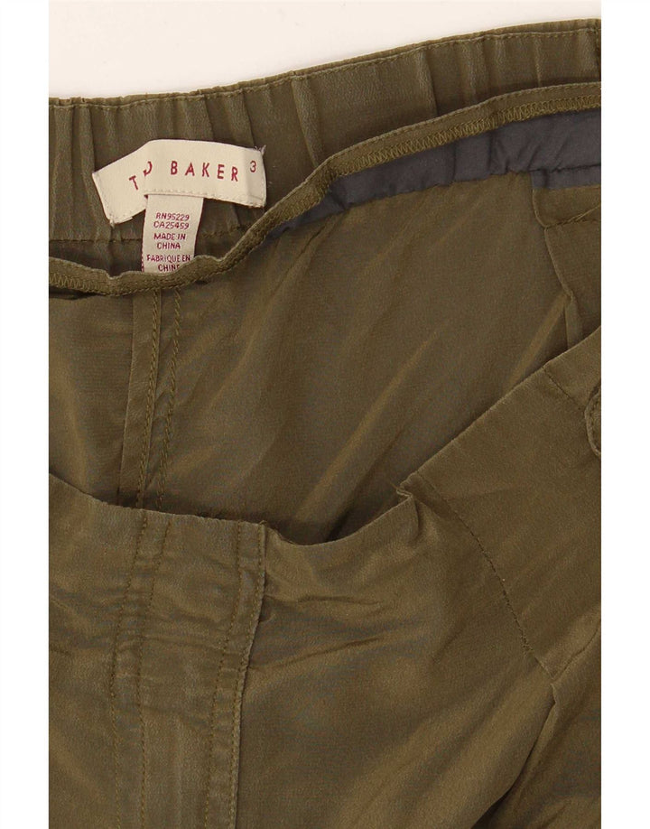 Ted Baker Pantalones cargo de cintura alta para mujer talla 3 mediano W34 L28 caqui
