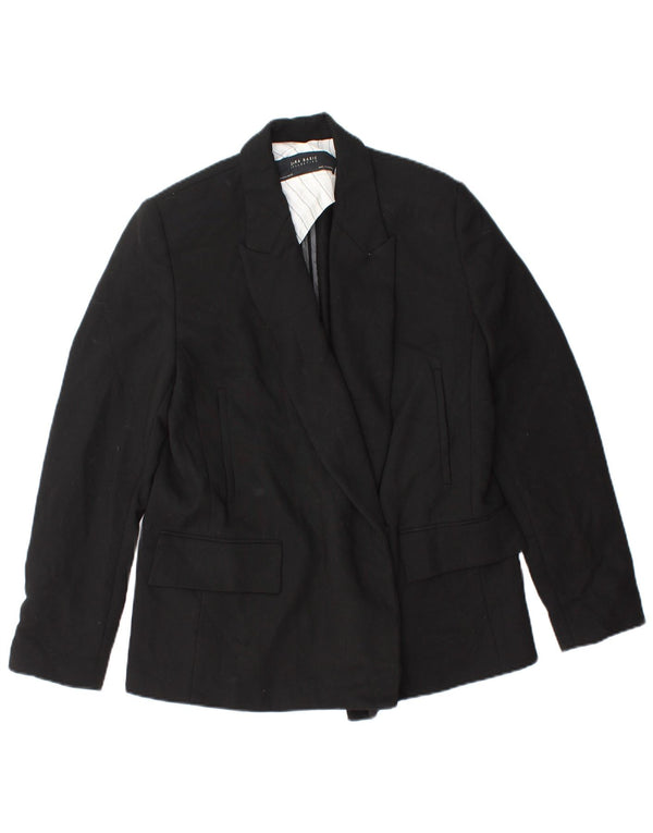 Zara Chaqueta Blazer Mujer UK 44 Mediano Poliéster Negro