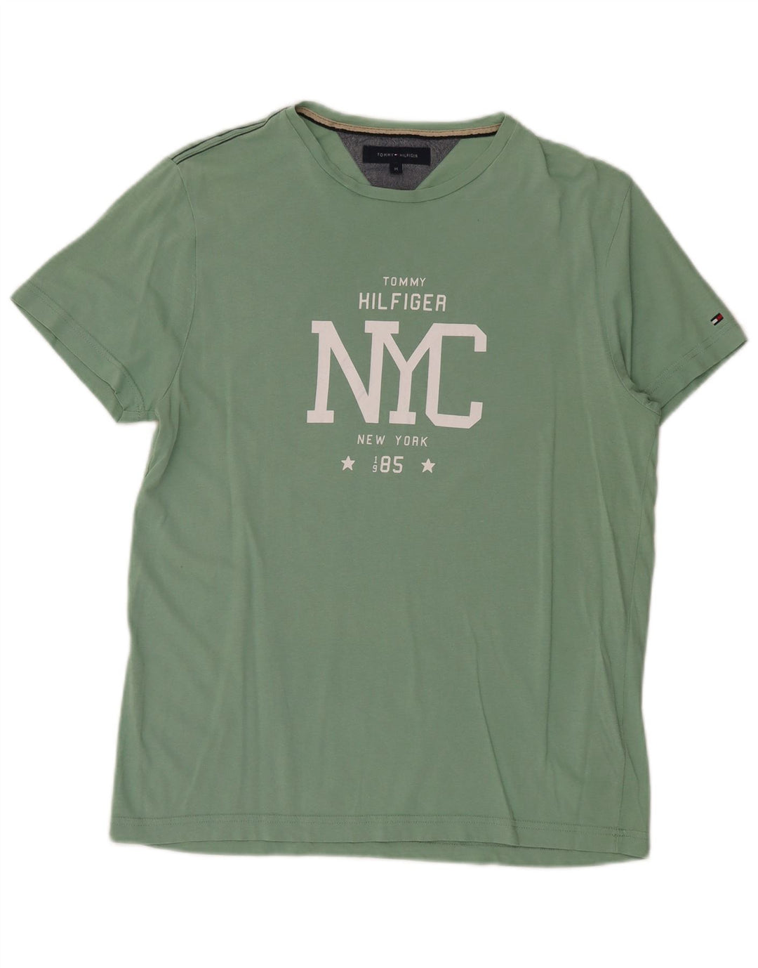 Tommy Hilfiger Camiseta gráfica para hombre Top Algodón verde medio