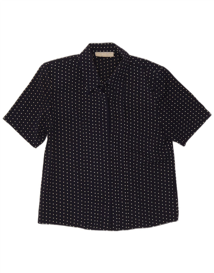 PRINCIPLES Womens Short Sleeve Shirt Blouse UK 12 Medium Navy Blue Spotted