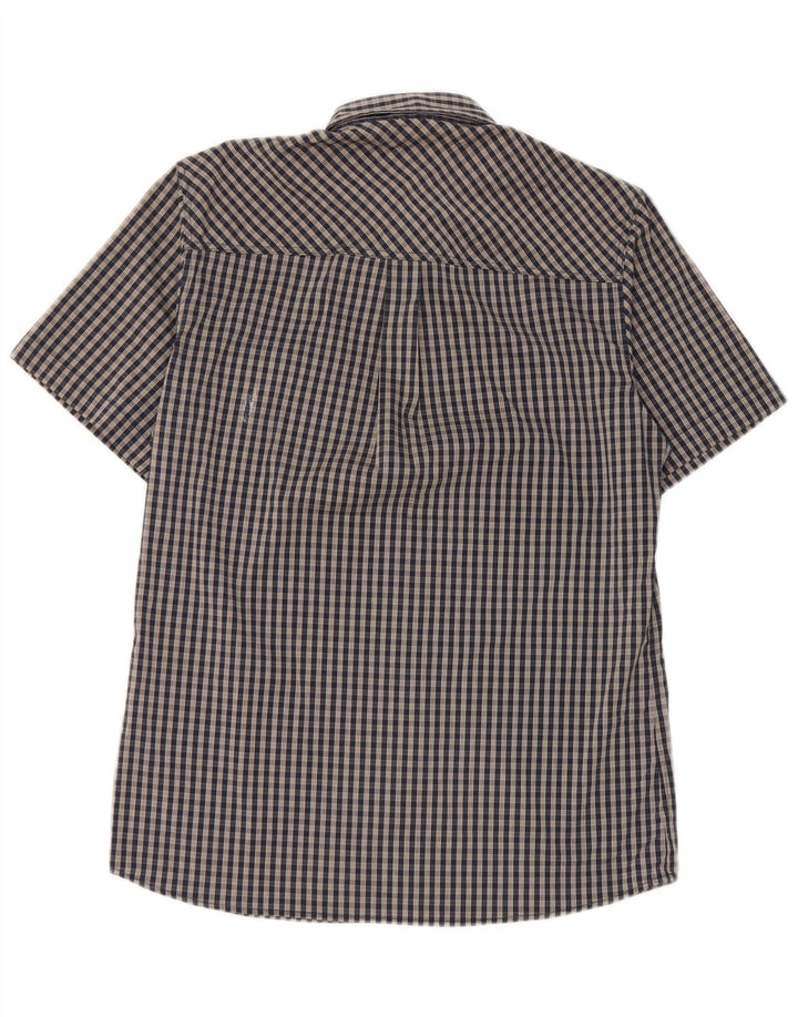 Rohan Camisa De Manga Corta Para Hombre Pequeña Poliéster A Cuadros Azul Marino