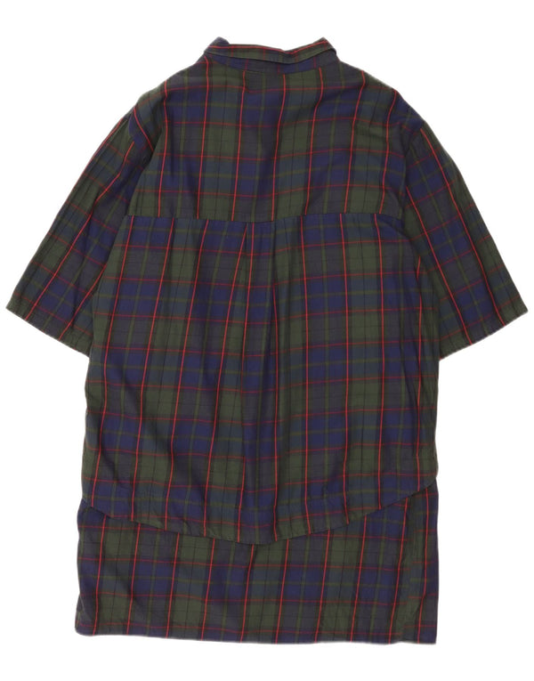 Zara Vestido camisero de manga 3/4 para mujer UK 46 Large Azul marino Cuadros