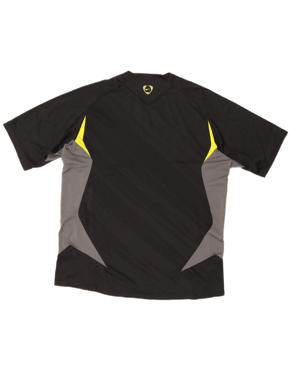 NIKE Mens Fit Dry T-Shirt Top UK 45/47 XL Black Colourblock Polyester