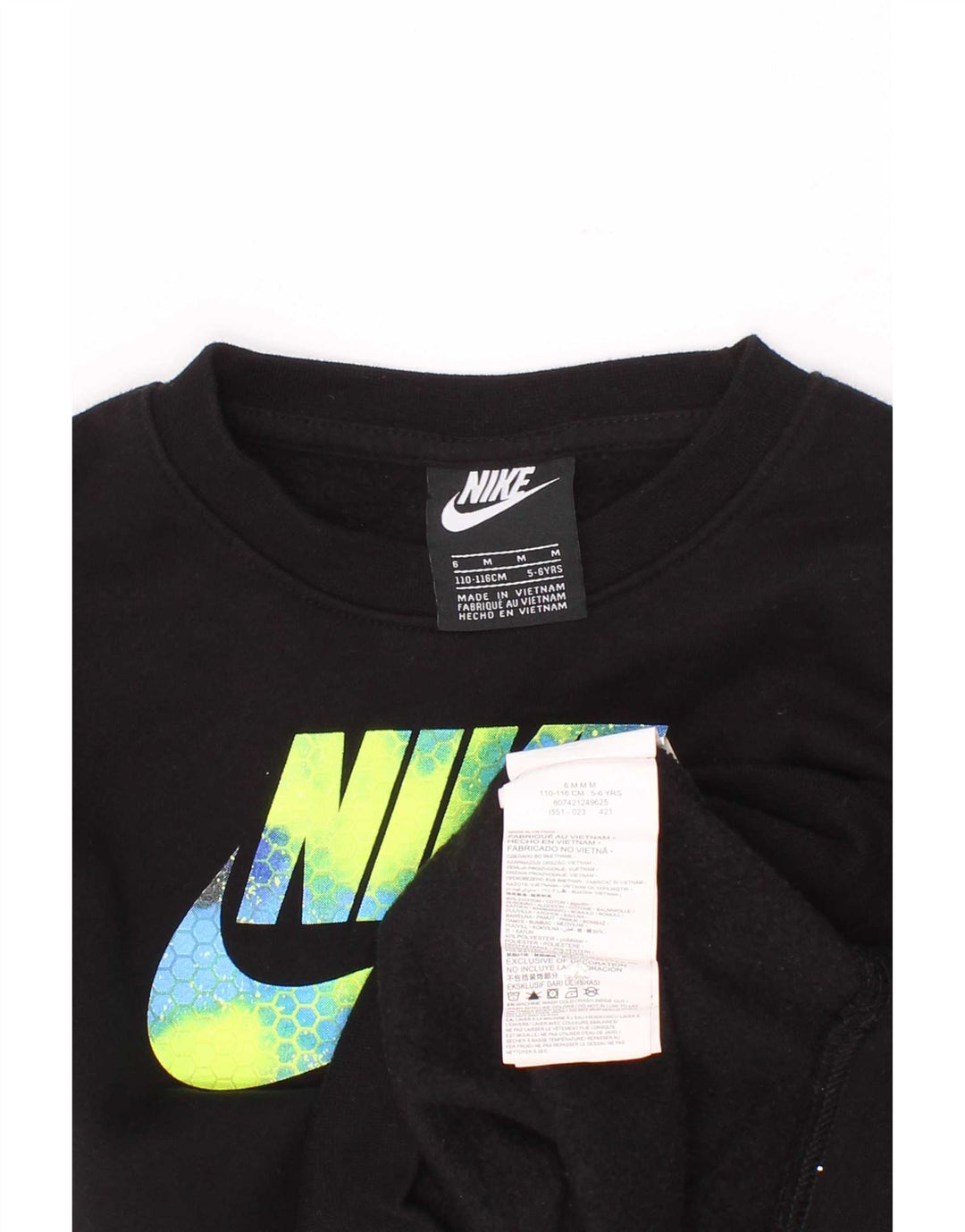 Nike Sudadera gráfica para niños 5-6 años Mediana Negro Algodón