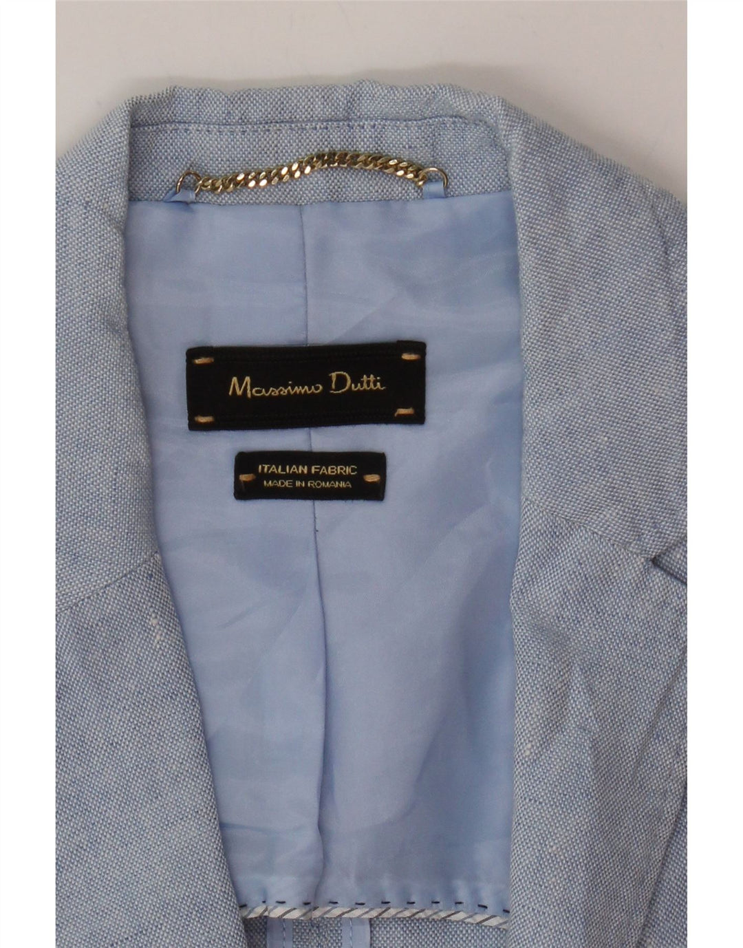 MASSIMO DUTTI Womens Loose Fit 1 Button Blazer Jacket EU 36 XS Blue Linen Vintage Massimo Dutti and Second-Hand Massimo Dutti from Messina Hembry 