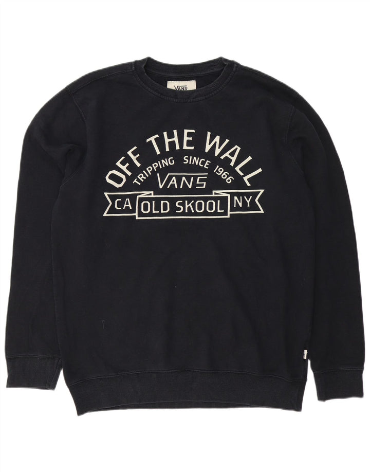 Vans Sudadera con gráfico gráfico tipo jersey de algodón negro grande para hombre