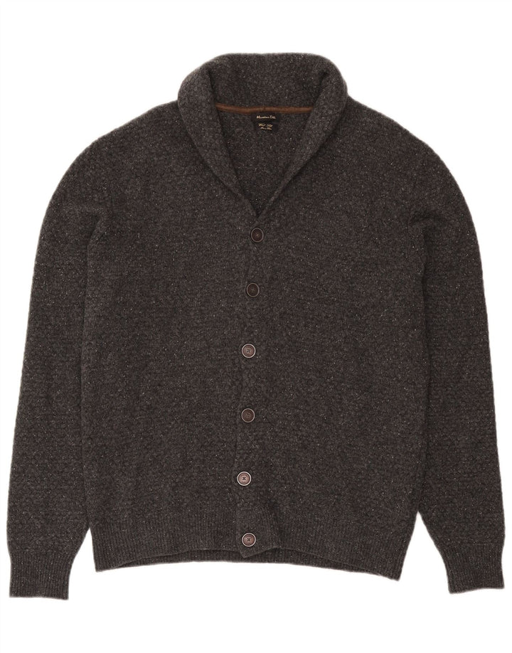 Massimo Dutti Jersey Cárdigan Hombre Large Lana Gris
