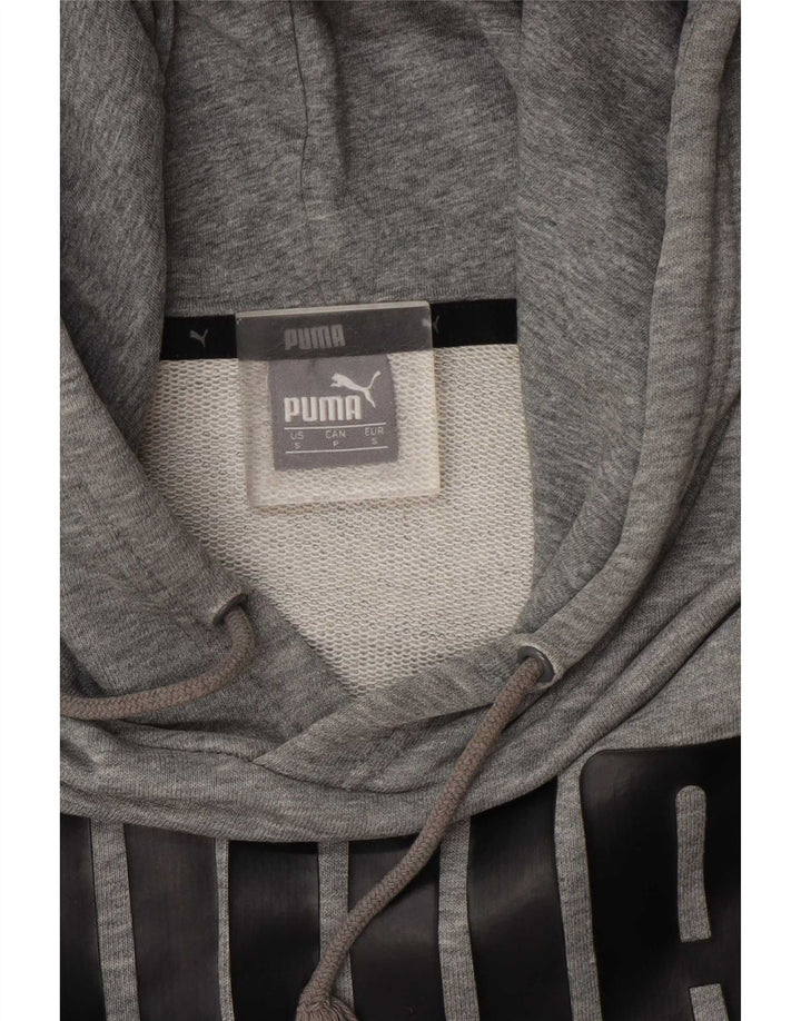 Puma Sudadera con capucha gráfica para hombre, talla pequeña, gris