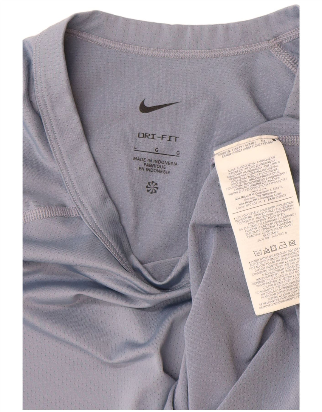 Camiseta NIKE Dri Fit para hombre Top poliéster gris grande